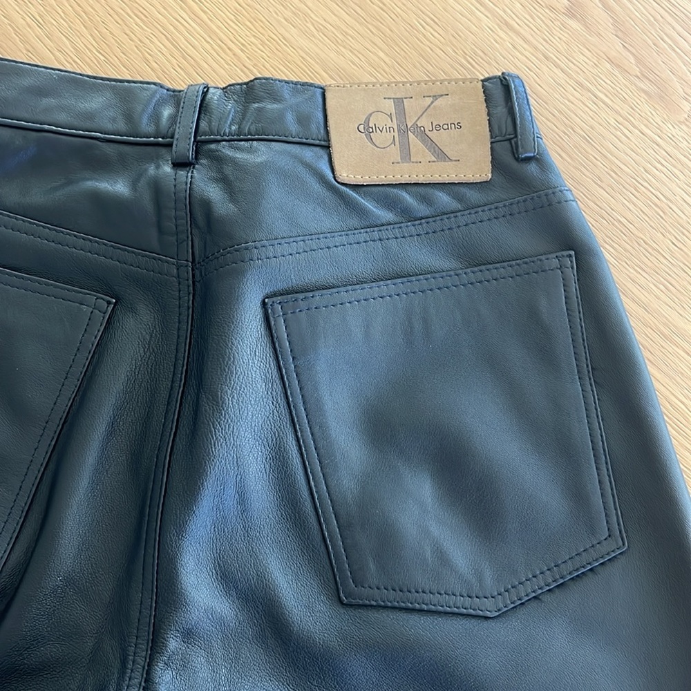 Vintage Calvin Klein Jeans Leather Pants in Black